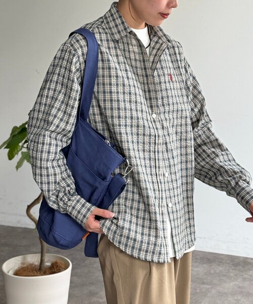 U.S. POLO ASSN.(ユーエスポロアッスン)の「【U.S. POLO ASSN.】シアサッカー長袖シャツ(シャツ/ブラウス・レディース・アイボリー/ブラック/ブルー/レッド・FREE)」の22枚目の写真