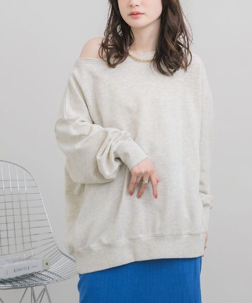 RETRO GIRL（レトロガール）の「ワンショルスウェット（スウェット・レディース・ナチュラル/ホワイト系その他/ピンク・FREE）」の2枚目の写真