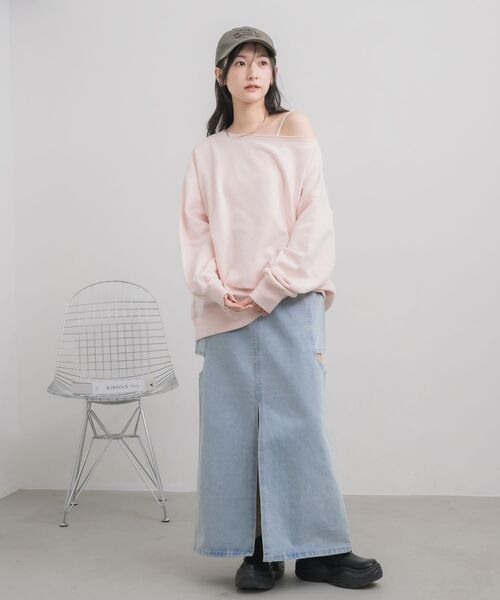 RETRO GIRL（レトロガール）の「ワンショルスウェット（スウェット・レディース・ナチュラル/ホワイト系その他/ピンク・FREE）」の14枚目の写真