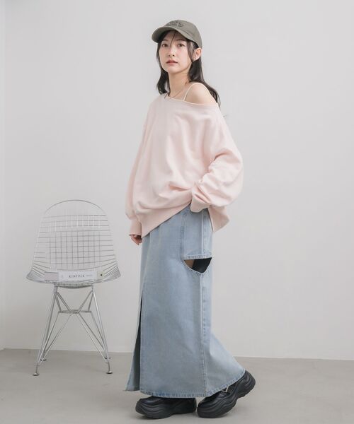 RETRO GIRL（レトロガール）の「ワンショルスウェット（スウェット・レディース・ナチュラル/ホワイト系その他/ピンク・FREE）」の17枚目の写真