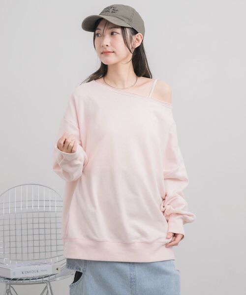 RETRO GIRL（レトロガール）の「ワンショルスウェット（スウェット・レディース・ナチュラル/ホワイト系その他/ピンク・FREE）」の18枚目の写真