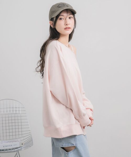 RETRO GIRL（レトロガール）の「ワンショルスウェット（スウェット・レディース・ナチュラル/ホワイト系その他/ピンク・FREE）」の19枚目の写真