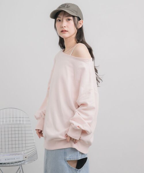 RETRO GIRL（レトロガール）の「ワンショルスウェット（スウェット・レディース・ナチュラル/ホワイト系その他/ピンク・FREE）」の21枚目の写真