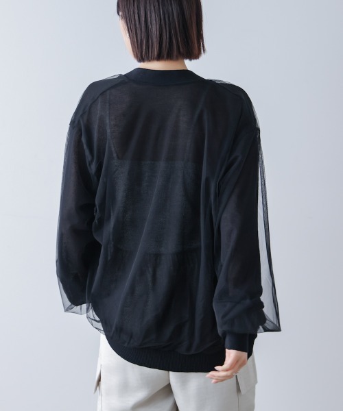 Bou Jeloud（ブージュルード）の「チュールドッキングカーディガン（カーディガン/ボレロ・レディース・ブラック/ライトブルー/ライトグレー・FREE）」の5枚目の写真