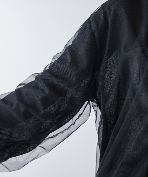 Bou Jeloud（ブージュルード）の「チュールドッキングカーディガン（カーディガン/ボレロ・レディース・ブラック/ライトブルー/ライトグレー・FREE）」の6枚目の写真