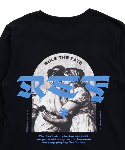 RULE THE FATE(ルールザフェイト)の「whisper graphic LONG SLEEVE TEE/ウィスパーグラフィックロングスリーブティー(Tシャツ/カットソー・メンズ・ベージュ/ブラック・2/1/0)」の8枚目の写真