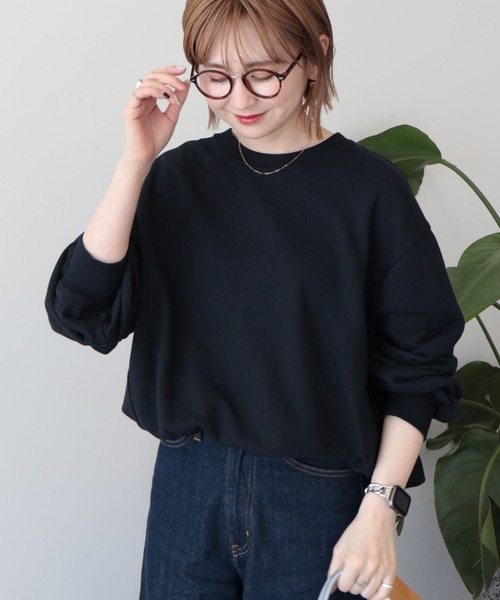 AMERICAN HOLIC（アメリカンホリック）の「バックギャザー裏毛スウェット（スウェット・レディース・アイボリー/グレー系その他/ダークネイビー/レッド・FREE）」の4枚目の写真