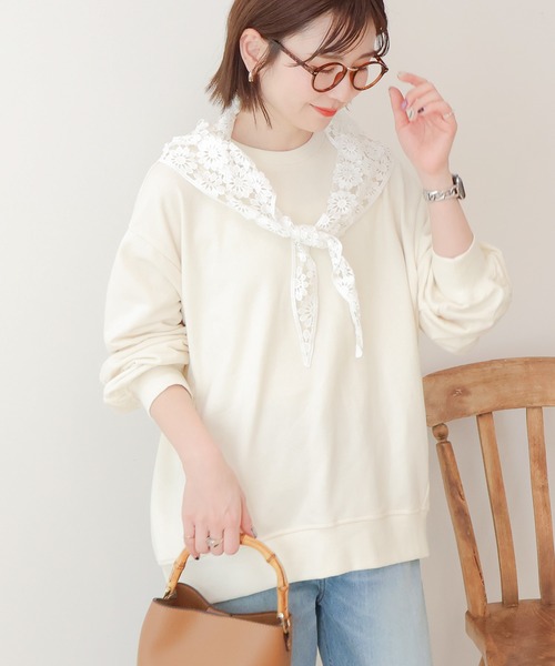 AMERICAN HOLIC（アメリカンホリック）の「バックギャザー裏毛スウェット（スウェット・レディース・アイボリー/グレー系その他/ダークネイビー/レッド・FREE）」の2枚目の写真