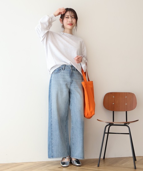 AMERICAN HOLIC（アメリカンホリック）の「バックギャザー裏毛スウェット（スウェット・レディース・アイボリー/グレー系その他/ダークネイビー/レッド・FREE）」の19枚目の写真