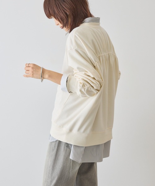 AMERICAN HOLIC（アメリカンホリック）の「バックギャザー裏毛スウェット（スウェット・レディース・アイボリー/グレー系その他/ダークネイビー/レッド・FREE）」の15枚目の写真