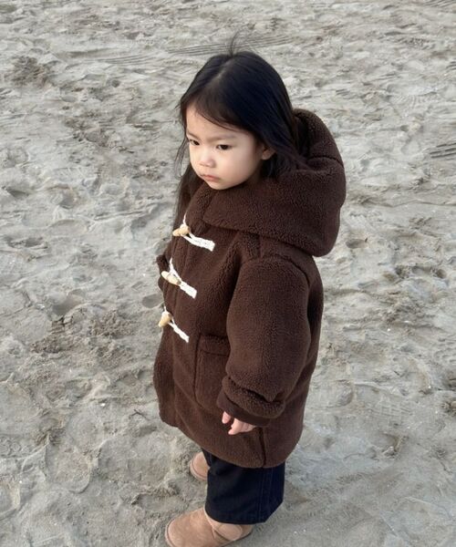 MUSINSA STANDARD KIDS（ムシンサスタンダードキッズ）の「フリースダッフルパディングパーカー [ブラウン]（ブルゾン・レディース・その他・150/160/110）」の7枚目の写真