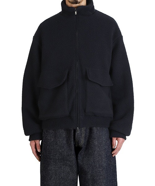 GOLD（ゴールド）の「GOLD / ゴールド：Super 140s WOOL FLEECE TRACK JACKET：25B-GL15734[MUS]（ブルゾン・メンズ・ネイビー・M/L）」の9枚目の写真