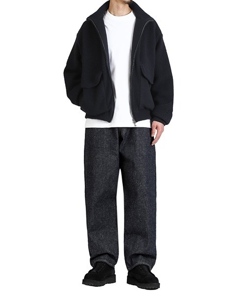 GOLD（ゴールド）の「GOLD / ゴールド：Super 140s WOOL FLEECE TRACK JACKET：25B-GL15734[MUS]（ブルゾン・メンズ・ネイビー・M/L）」の2枚目の写真