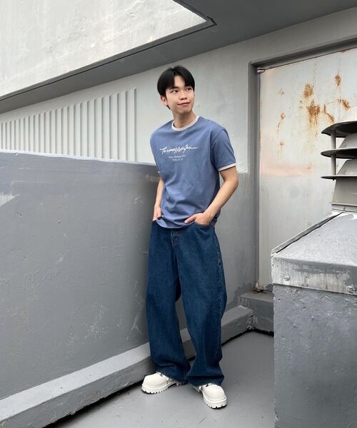 TEN PAST SEVEN(テン ファスト セブン)の「レタリングリンガーTシャツ(3カラー)(Tシャツ/カットソー・メンズ・ホワイト/スカイブルー/ブルー・SMALL/MEDIUM/LARGE)」の12枚目の写真