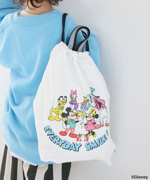 LOWRYS FARM（ローリーズファーム）の「Ｄｉｓｎｅｙ／ナップサック　654416（バックパック/リュック・キッズ・ホワイト/ブルー/ピンク・FREE）」の2枚目の写真