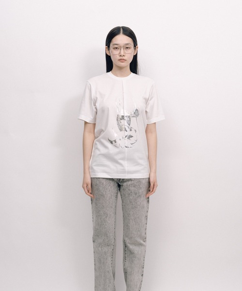 KEISUKEYOSHIDA(ケイスケヨシダ)の「Back Lining T-shirt(Tシャツ/カットソー・レディース・ブラック/ホワイト・M/L)」の3枚目の写真