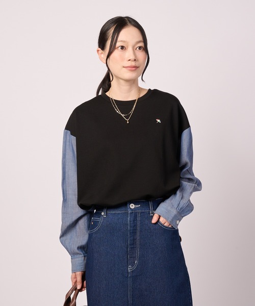 Arnold Palmer(アーノルドパーマー)の「サーデニム ドッキング プルオーバー(Tシャツ/カットソー・レディース・ネイビー/ダークネイビー・L/M/S)」の2枚目の写真