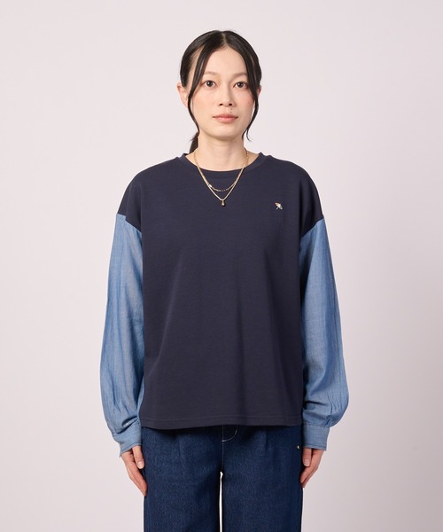 Arnold Palmer(アーノルドパーマー)の「サーデニム ドッキング プルオーバー(Tシャツ/カットソー・レディース・ネイビー/ダークネイビー・L/M/S)」の6枚目の写真