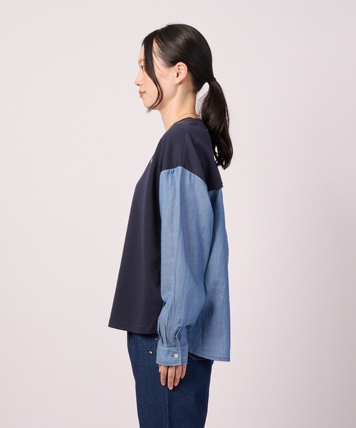 Arnold Palmer(アーノルドパーマー)の「サーデニム ドッキング プルオーバー(Tシャツ/カットソー・レディース・ネイビー/ダークネイビー・L/M/S)」の7枚目の写真