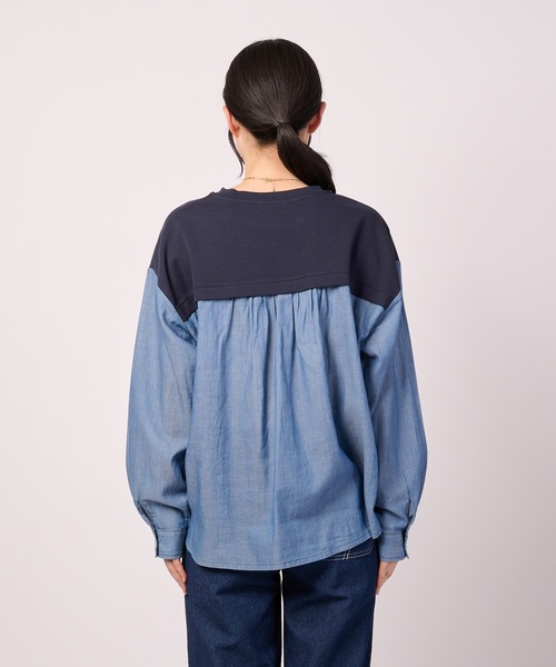 Arnold Palmer(アーノルドパーマー)の「サーデニム ドッキング プルオーバー(Tシャツ/カットソー・レディース・ネイビー/ダークネイビー・L/M/S)」の8枚目の写真