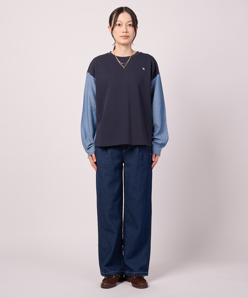 Arnold Palmer(アーノルドパーマー)の「サーデニム ドッキング プルオーバー(Tシャツ/カットソー・レディース・ネイビー/ダークネイビー・L/M/S)」の3枚目の写真