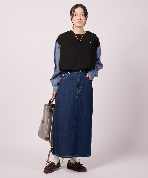 Arnold Palmer(アーノルドパーマー)の「サーデニム ドッキング プルオーバー(Tシャツ/カットソー・レディース・ネイビー/ダークネイビー・L/M/S)」の5枚目の写真