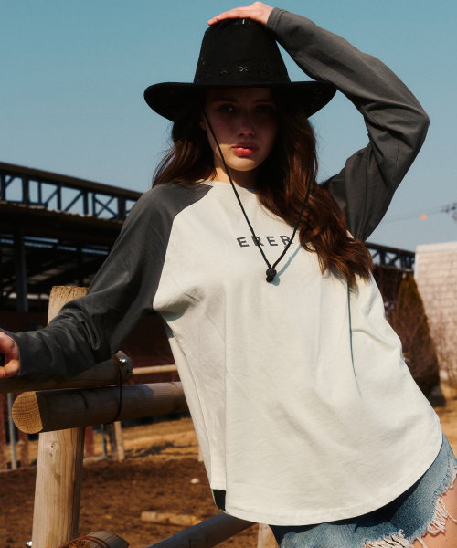 ERER(エルエル)の「Logo Raglan long-sleeved T-shirt Mint(Tシャツ/カットソー・レディース・ミント・F)」の5枚目の写真