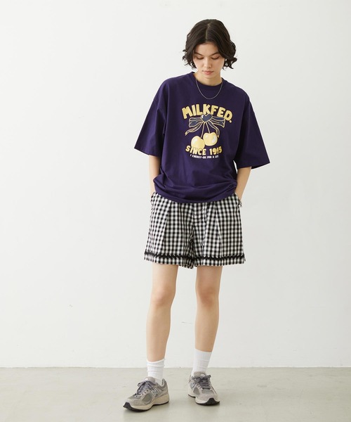 MILKFED.（ミルクフェド）の「TRIMMED GINGHAM CHECK SHORTS（その他パンツ・レディース・ブラウン/レッド/ブラック・ONE SIZE）」の16枚目の写真