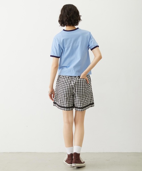 MILKFED.（ミルクフェド）の「TRIMMED GINGHAM CHECK SHORTS（その他パンツ・レディース・ブラウン/レッド/ブラック・ONE SIZE）」の14枚目の写真