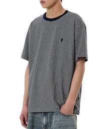 OY（オーワイ）の「『OY/オーワイ』STRIPE EMBROIDERED LOGO TEE /ボーダーエンブロイダードロゴ Tシャツ（Tシャツ/カットソー）」