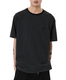 『OY/オーワイ』STRIPE EMBROIDERED LOGO TEE /ボーダーエンブロイダードロゴ Tシャツ