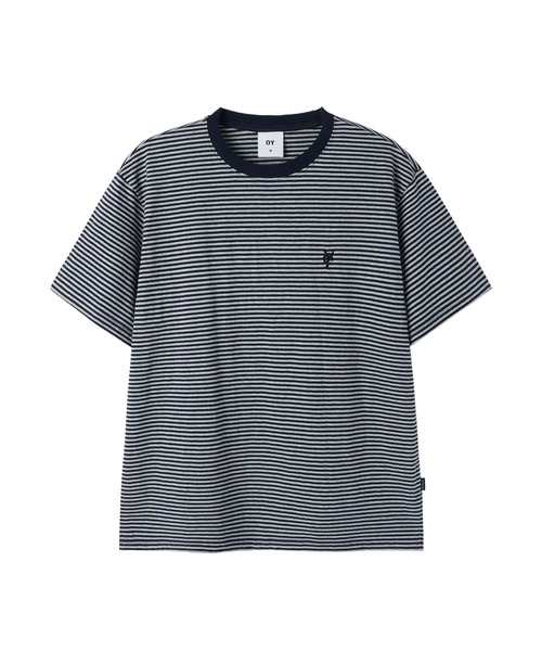 OY（オーワイ）の「『OY/オーワイ』STRIPE EMBROIDERED LOGO TEE /ボーダーエンブロイダードロゴ Tシャツ（Tシャツ/カットソー・メンズ・ネイビー/ブラック・L/M）」の15枚目の写真