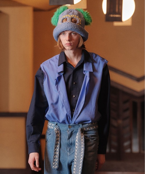 amok(アモク)の「DOCKING SHIRT(シャツ/ブラウス・メンズ・ホワイト/ネイビー・L/M/S)」の2枚目の写真