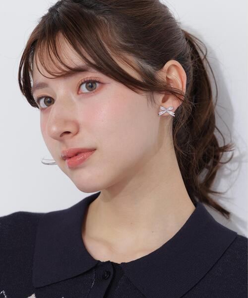 JILL by JILL STUART（ジルバイジルスチュアート）の「Cubic パヴェリボンピアス（ピアス（両耳用）・レディース・シルバー/ピンク・FREE）」の16枚目の写真