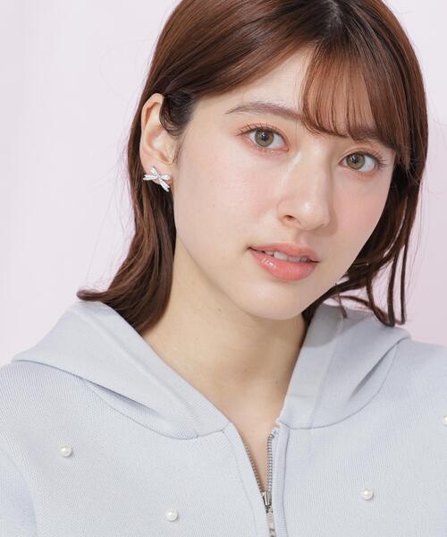 JILL by JILL STUART（ジルバイジルスチュアート）の「Cubic パヴェリボンピアス（ピアス（両耳用）・レディース・シルバー/ピンク・FREE）」の22枚目の写真