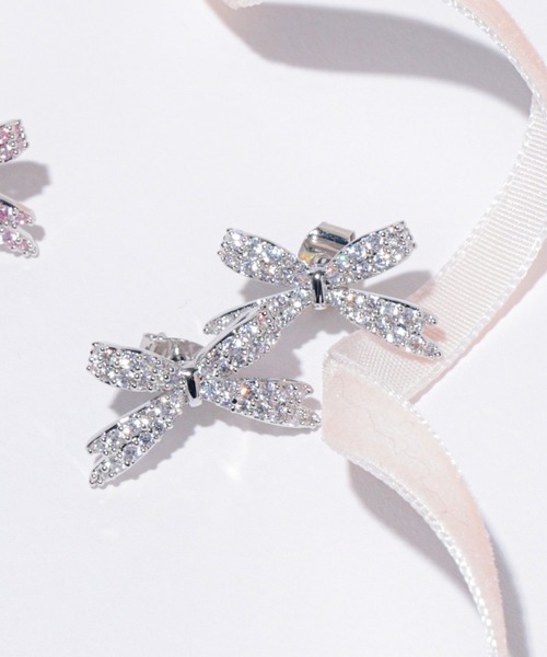 JILL by JILL STUART（ジルバイジルスチュアート）の「Cubic パヴェリボンピアス（ピアス（両耳用）・レディース・シルバー/ピンク・FREE）」の14枚目の写真