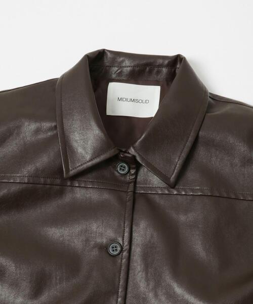 MIDIUMISOLID（ミディウミソリッド）の「MIDIUMISOLID　synthetic leather over size blouson（その他アウター・レディース・ブラック/ブラウン・FREE）」の20枚目の写真