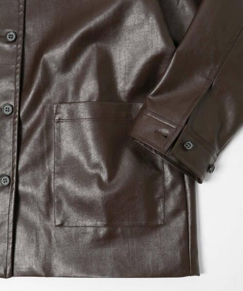 MIDIUMISOLID（ミディウミソリッド）の「MIDIUMISOLID　synthetic leather over size blouson（その他アウター・レディース・ブラック/ブラウン・FREE）」の21枚目の写真