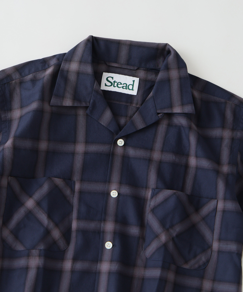 JOURNAL STANDARD J.S HOMESTEAD(ジャーナルスタンダードホームステッド)の「Stead / コットン ツイル オンブレ 半袖 チェック シャツ(シャツ/ブラウス・メンズ・ネイビー/ベージュ/ブラック系その他・LARGE/MEDIUM)」の6枚目の写真