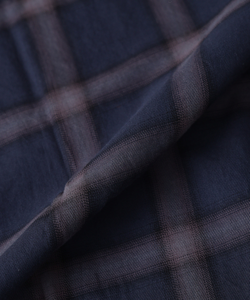 JOURNAL STANDARD J.S HOMESTEAD(ジャーナルスタンダードホームステッド)の「Stead / コットン ツイル オンブレ 半袖 チェック シャツ(シャツ/ブラウス・メンズ・ネイビー/ベージュ/ブラック系その他・LARGE/MEDIUM)」の13枚目の写真