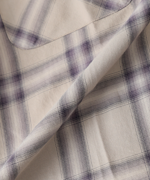 JOURNAL STANDARD J.S HOMESTEAD(ジャーナルスタンダードホームステッド)の「Stead / コットン ツイル オンブレ 半袖 チェック シャツ(シャツ/ブラウス・メンズ・ネイビー/ベージュ/ブラック系その他・LARGE/MEDIUM)」の15枚目の写真