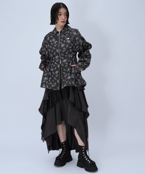 HARE（ハレ）の「アシメイレヘムティアードスカート(HARE)（スカート・レディース・ブルー/チェック/ブラック・FREE）」の4枚目の写真