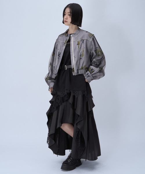 HARE（ハレ）の「アシメイレヘムティアードスカート(HARE)（スカート・レディース・ブルー/チェック/ブラック・FREE）」の5枚目の写真