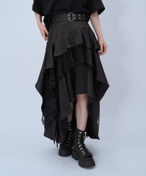 HARE（ハレ）の「アシメイレヘムティアードスカート(HARE)（スカート・レディース・ブルー/チェック/ブラック・FREE）」の12枚目の写真