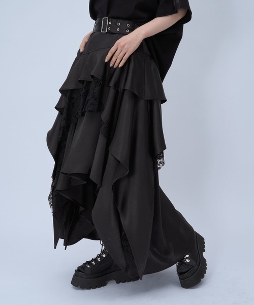 HARE（ハレ）の「アシメイレヘムティアードスカート(HARE)（スカート・レディース・ブルー/チェック/ブラック・FREE）」の14枚目の写真