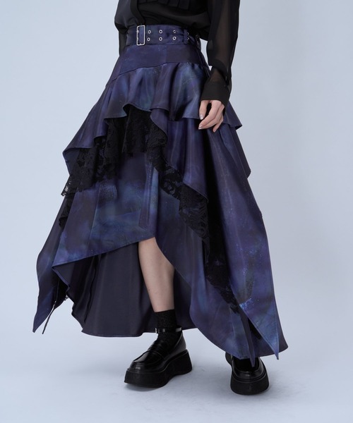 HARE（ハレ）の「アシメイレヘムティアードスカート(HARE)（スカート・レディース・ブルー/チェック/ブラック・FREE）」の17枚目の写真