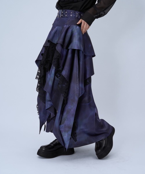 HARE（ハレ）の「アシメイレヘムティアードスカート(HARE)（スカート・レディース・ブルー/チェック/ブラック・FREE）」の18枚目の写真