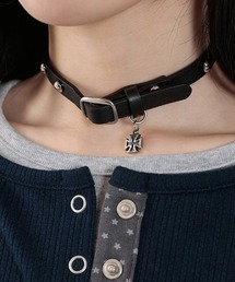 runningHIGH（ランニングハイ）の「A'GEM/9 × .kom 『runningHIGH/ランニングハイ』 STUDDED LEATHER CHOKER/スタッズレジャーチョーカー（チョーカー）」