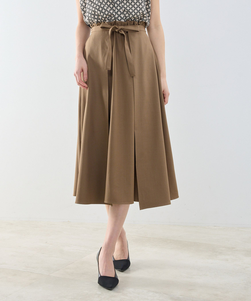 NARACAMICIE(ナラカミーチェ)の「【NARACAMICIE】【セットアップ対応】リボンラップフレアスカート(スカート・レディース・ブラウン系/ブルー/ネイビー/ブラウン/ピンク・M/XL)」の2枚目の写真