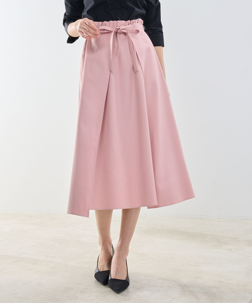 NARACAMICIE(ナラカミーチェ)の「【NARACAMICIE】【セットアップ対応】リボンラップフレアスカート(スカート・レディース・ブラウン系/ブルー/ネイビー/ブラウン/ピンク・M/XL)」の5枚目の写真